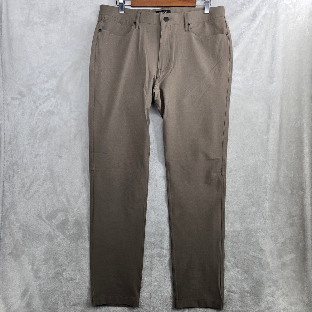 PROOF 72 hour Pants Mens 33x32 Taupe Brown Straight Leg Everyday Casual Trousers